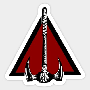 Red & Black Axe Design Sticker